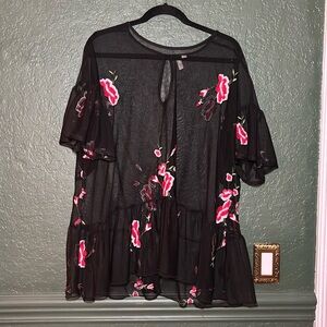 ASOS Sheer Flower Top